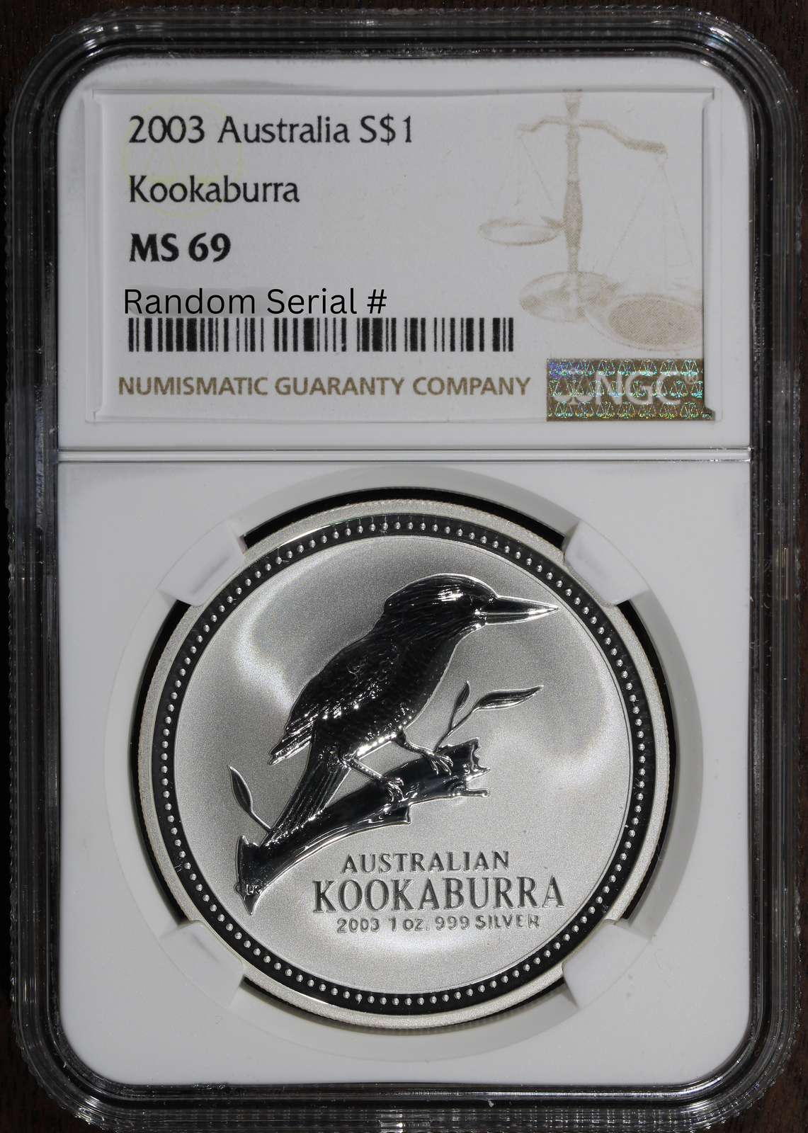2003 (MS69) 1 oz Silver Australia Kookaburra $1 NGC