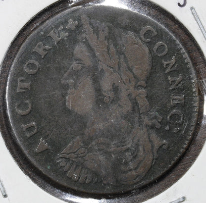 1787 Connecticut Copper - Draped Bust Left Miller 19 VF - Colonial Issue