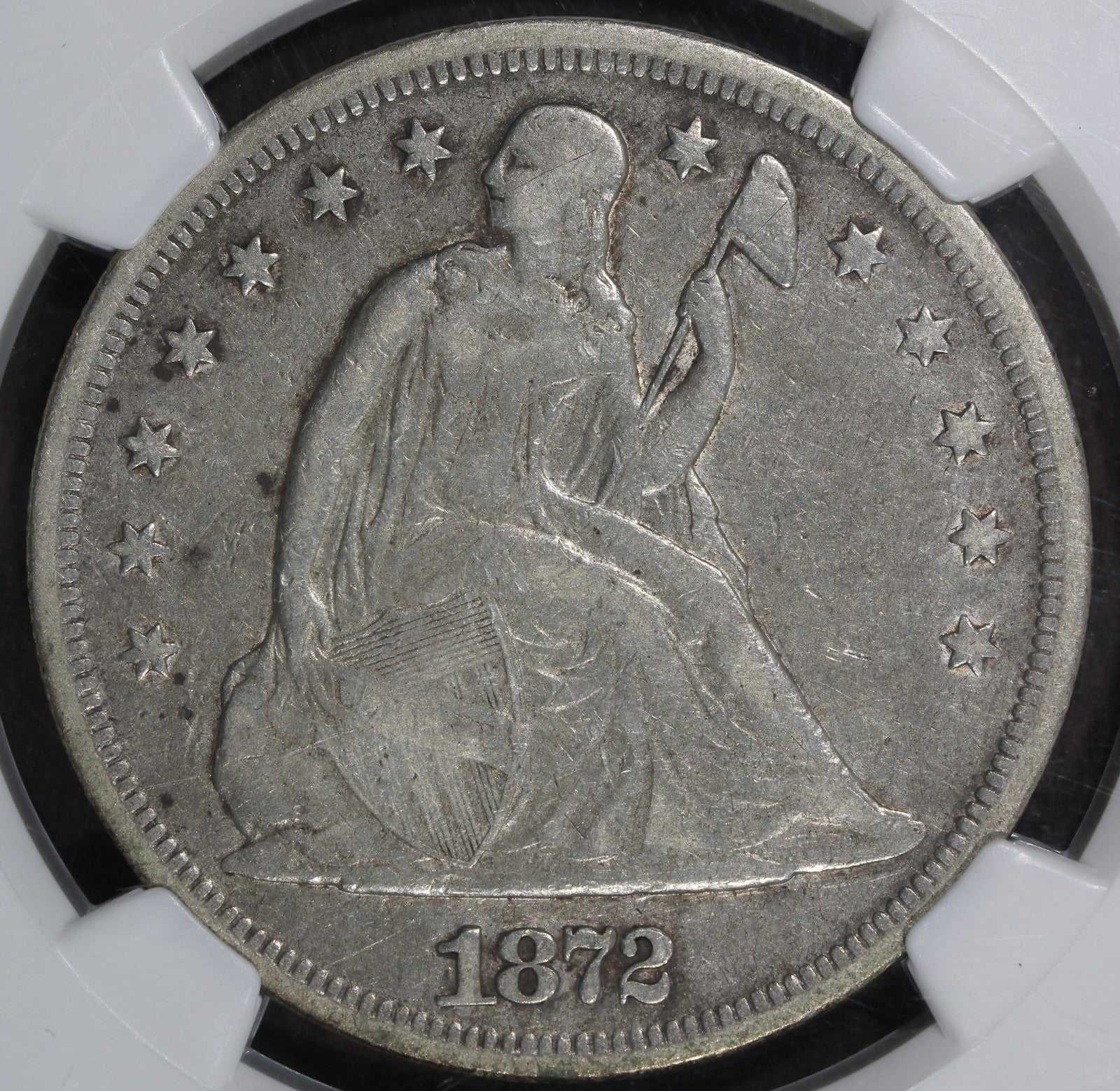 1872 (VF20) Seated Liberty Dollar $1 NGC