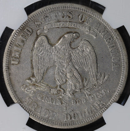 1878-S (XF45) Trade Silver Dollar T$1 NGC - Great Type Coin