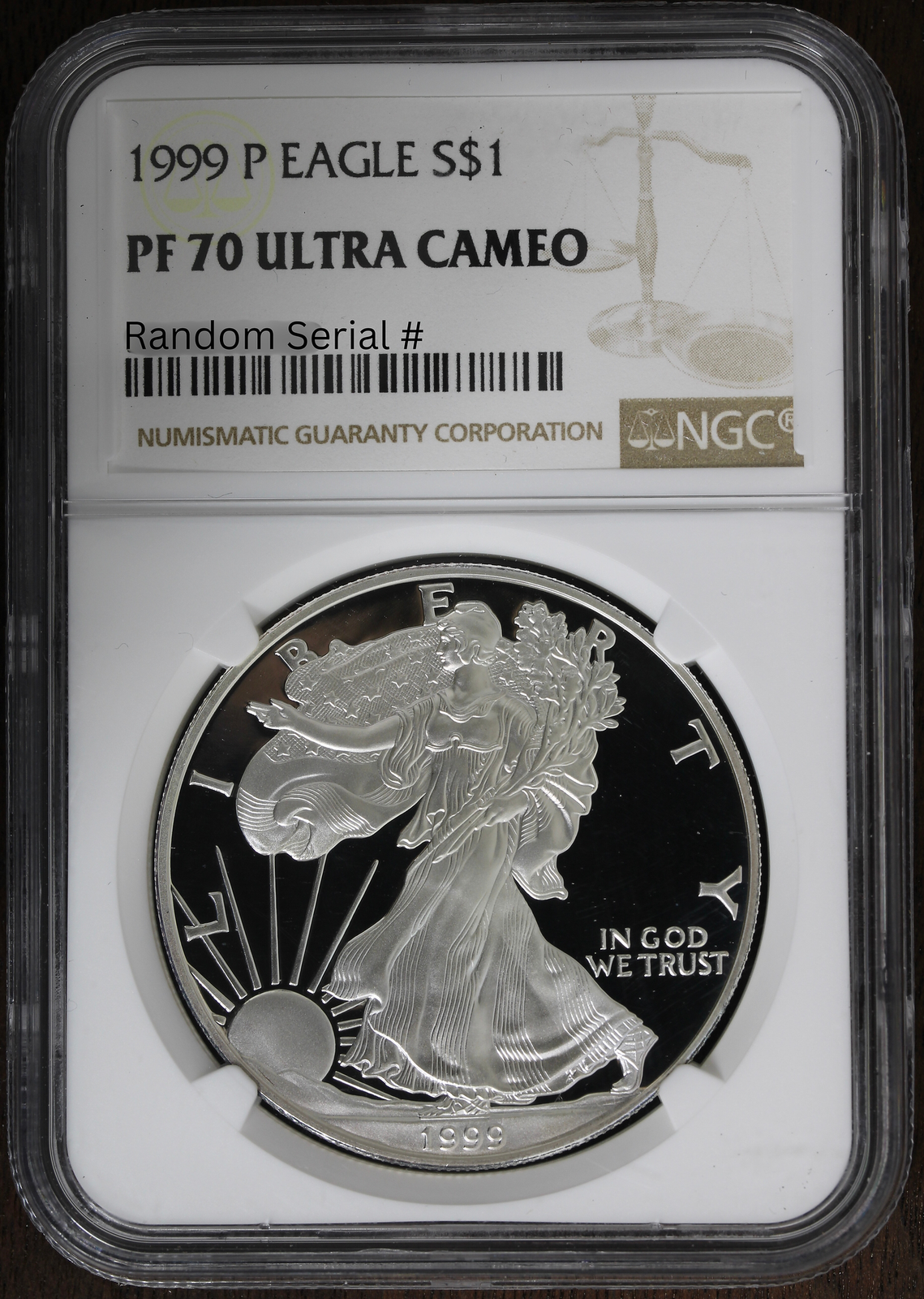 1999-P (PF70 Ultra Cameo) Proof American Silver Eagle $1 ASE NGC