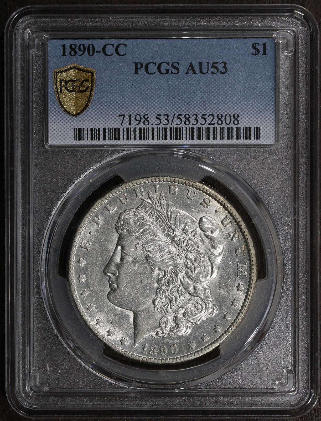 1890-CC (AU53) Morgan Silver Dollar $1 PCGS - Key Date Carson City