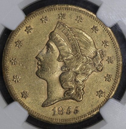 1855-S (AU50 CAC) Liberty Head Gold Double Eagle $20 NGC - Granite Lady Hoard