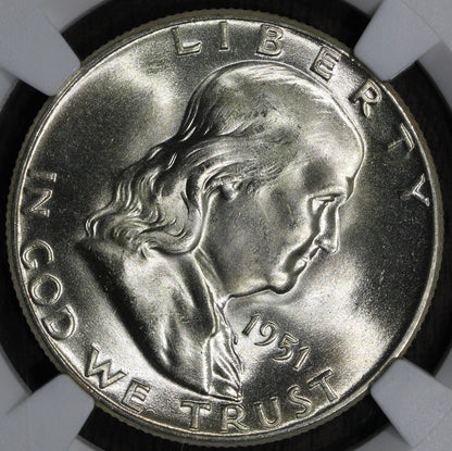 1951 (MS66 FBL) Franklin Half Dollar 50C NGC - Blast White