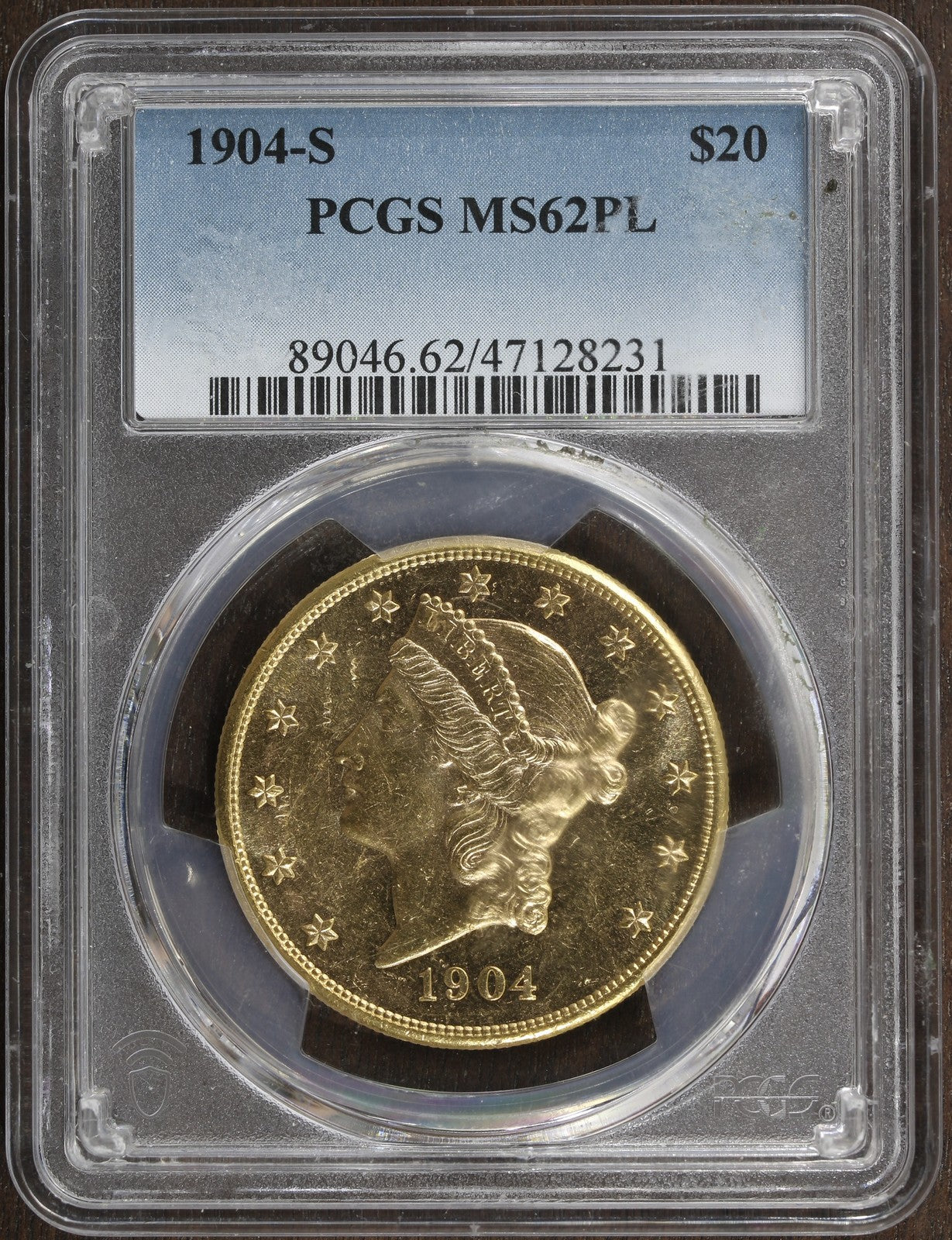 1904-S (MS62 PL) Liberty Head Gold Double Eagle $20 PCGS - Prooflike