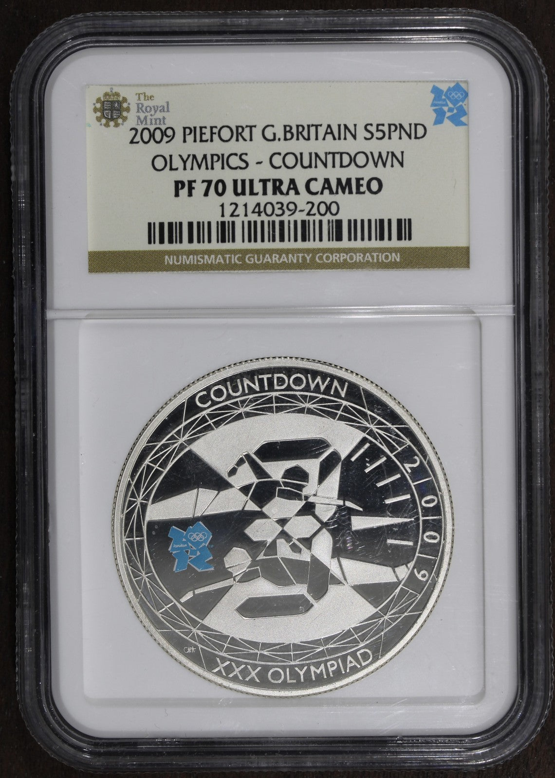 2009 (PF70 ULTRA CAMEO) Proof Great Britain Piefort 5 Pounds - Olympics 2