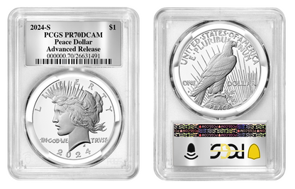 2024-S (PR70) Proof Morgan & Peace Dollar (Silver Foil) Advanced Release AR PCGS