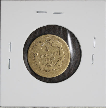 1855 Three Dollar Gold Indian Princess $3 Lowball