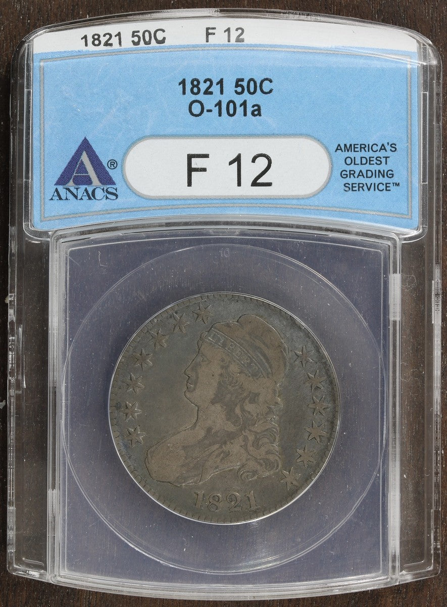1821 (F12) Capped Bust Half Dollar 50C ANACS - Great Type Coin