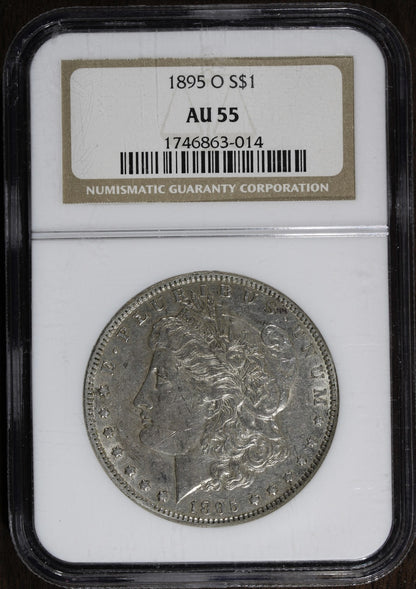 1895-O (AU55) Morgan Silver Dollar $1 NGC - Key Date!