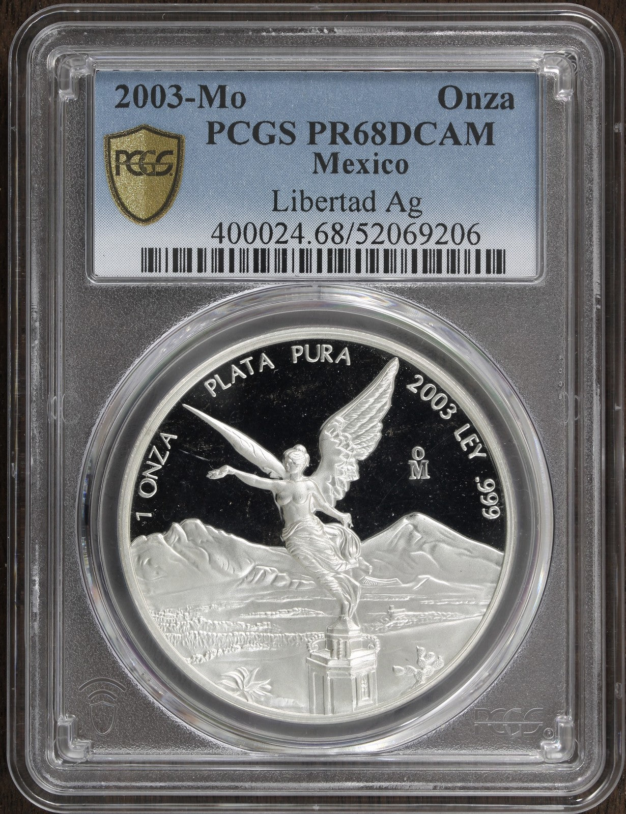2003-Mo (PR68 DCAM) Proof Silver 1 oz Mexico Libertad Onza PCGS