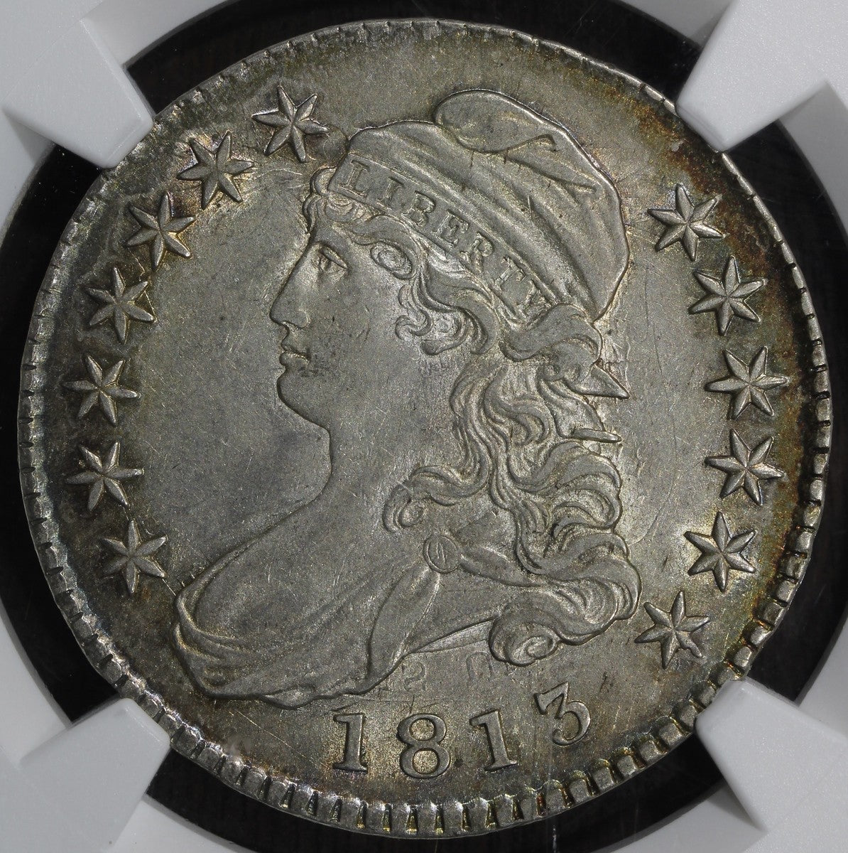 1813 (AU55) Capped Bust Half Dollar 50C NGC - Great Tone