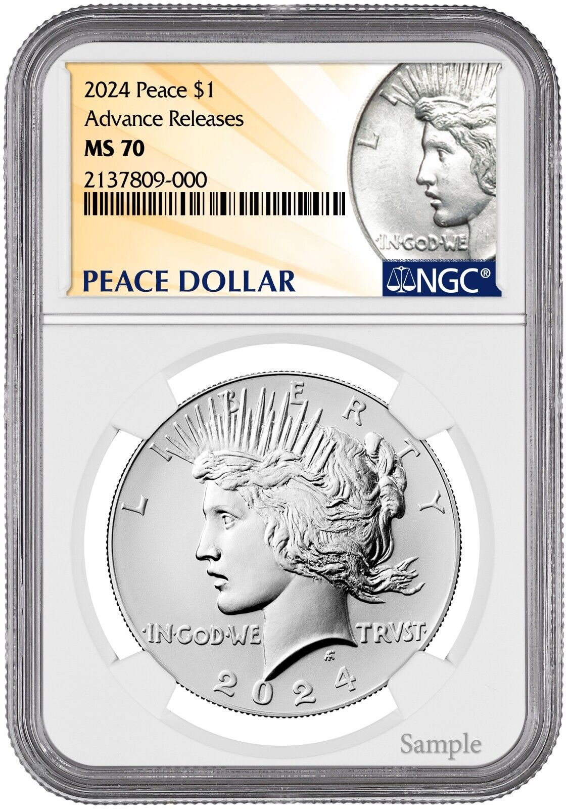 2024-P (MS70) Morgan & Peace Silver Dollar (2 Coin Set) Advanced Release AR NGC