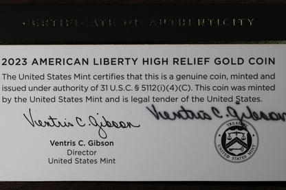 2023-W (PR70) 1 oz High Relief Proof Gold American Liberty $100 NGC FD - Signed