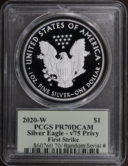 2020-W V75 (PR70 DCAM) Proof Silver Eagle PCGS First Strike FS -Thomas Cleveland