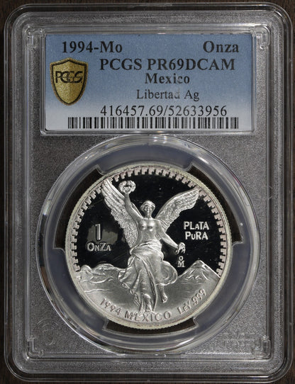 1994-Mo (PR69 DCAM) Proof Libertad Onza 1 oz Silver PCGS - Beautiful