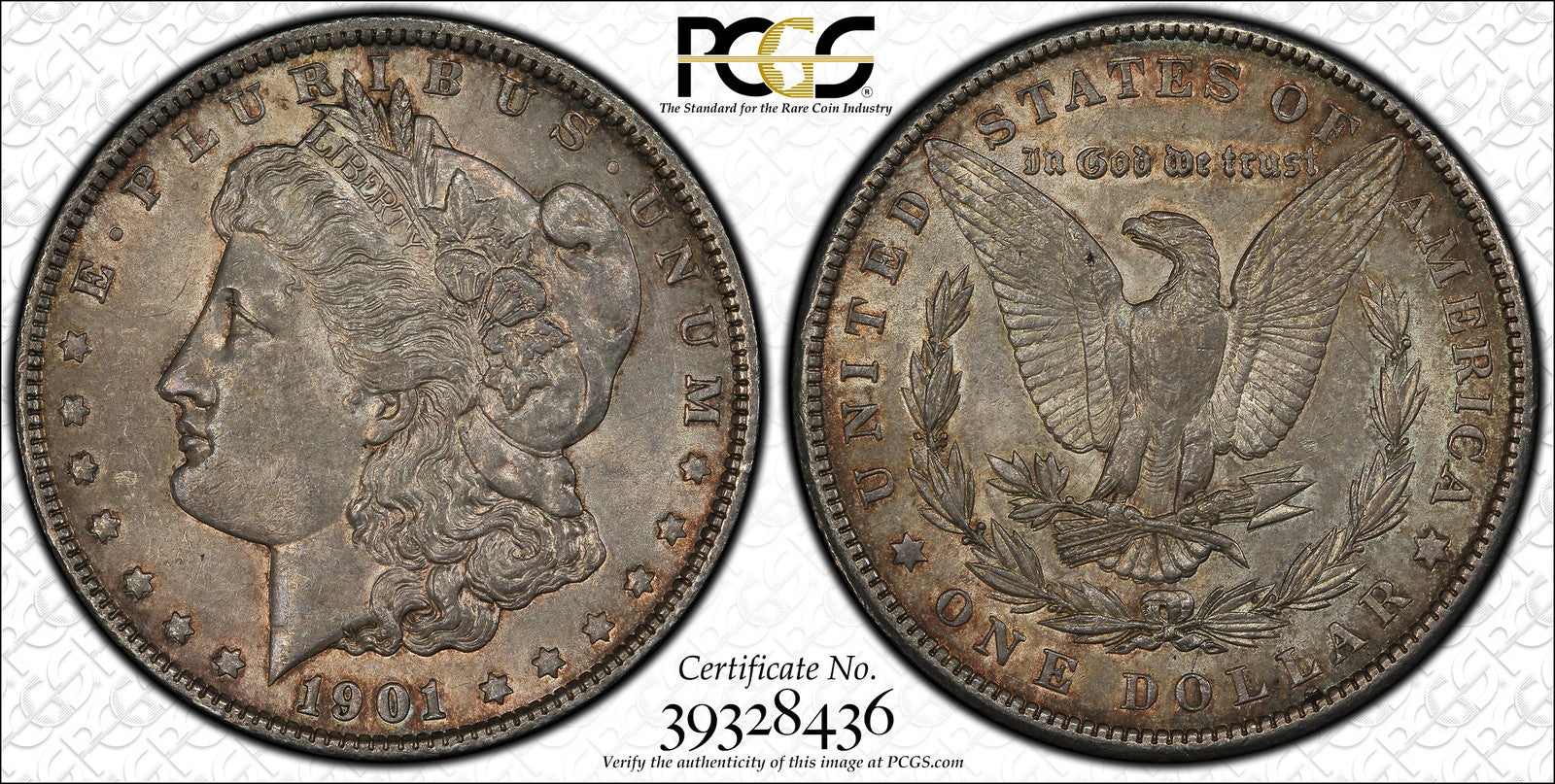 1901 (AU58 CAC) Morgan Silver Dollar $1 PCGS - VAM 3 Shifted Eagle Doubled Die