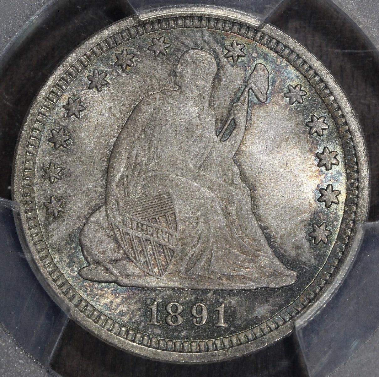 1891 (MS65 GOLD CAC) Seated Liberty Quarter 25C PCGS