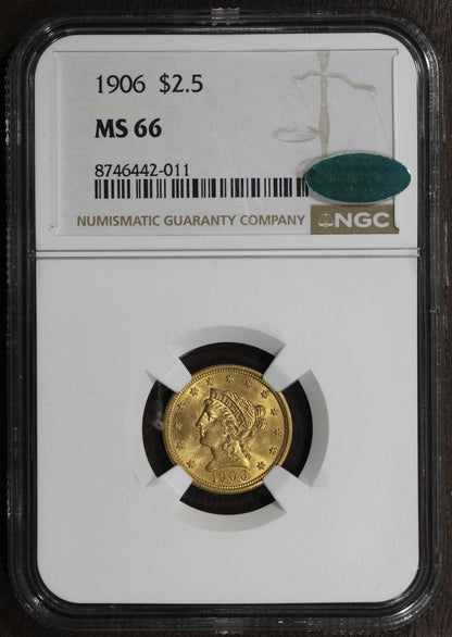 1906 (MS66 CAC) Liberty Head Gold Quarter Eagle $2.50 NGC