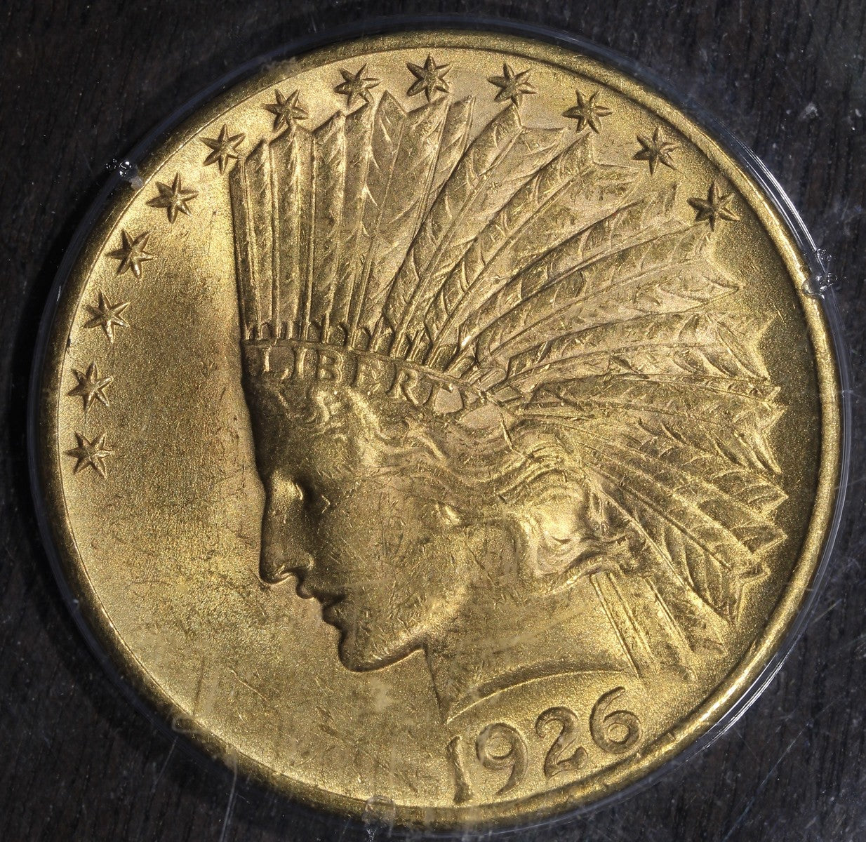 1926 (AU58 CAC) Indian Head Gold Eagle $10 PCGS Rattler
