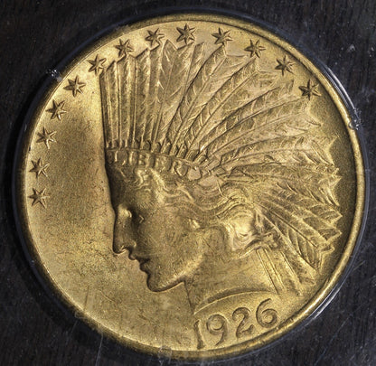 1926 (AU58 CAC) Indian Head Gold Eagle $10 PCGS Rattler