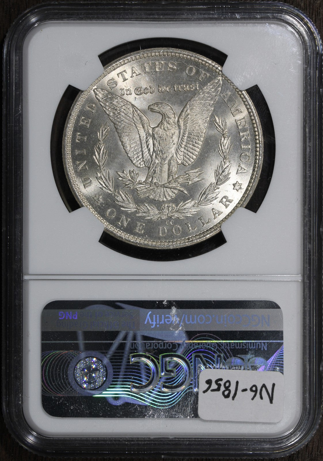 1883-CC (MS62) Morgan Silver Dollar $1 NGC - GSA Hoard Signed Label