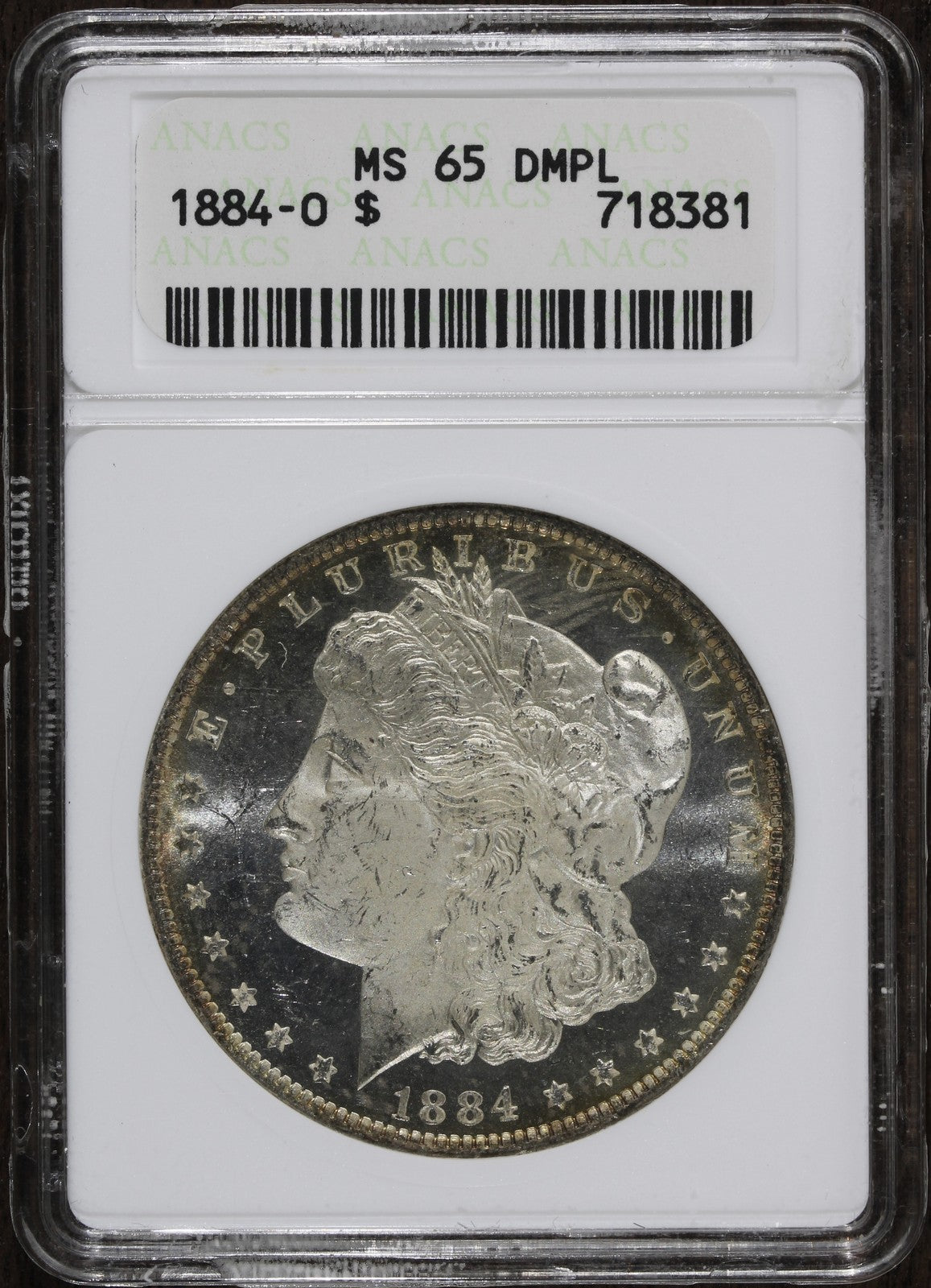 1884-O (MS65 DMPL) Morgan Silver Dollar $1 ANACS Soapbox - Insane Mirrors