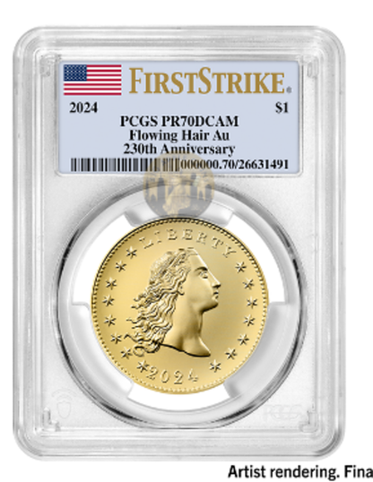 2024 (PR70) Flowing Hair $1 Gold Coin-230 Anniversary-First Strike FS PCGS