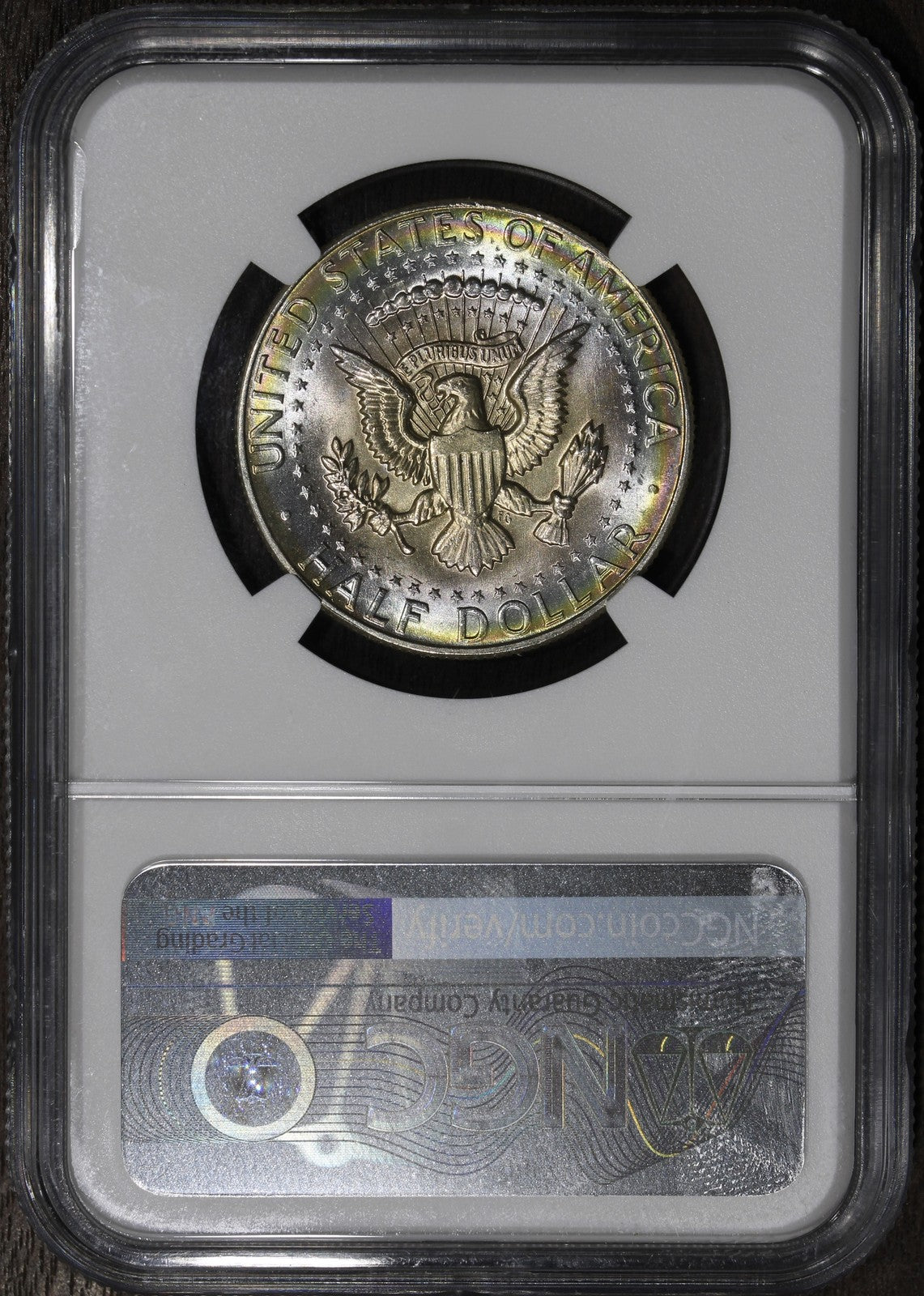 1967 (MS63) Monster Rainbow Toned Kennedy Half Dollar 50C NGC