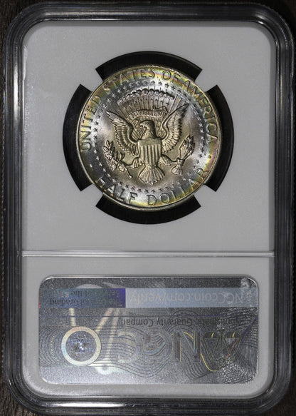 1967 (MS63) Monster Rainbow Toned Kennedy Half Dollar 50C NGC