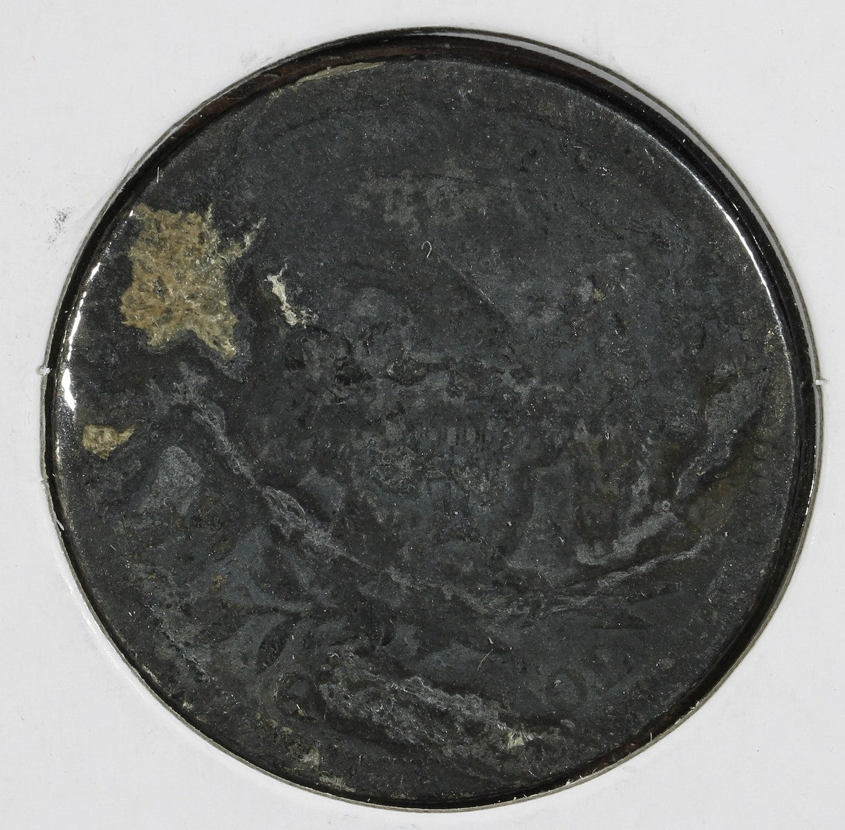 1864 Seated Liberty Quarter 25C F - Rare Date ! Residue on Reverse Hole Filler