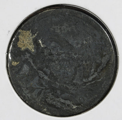 1864 Seated Liberty Quarter 25C F - Rare Date ! Residue on Reverse Hole Filler