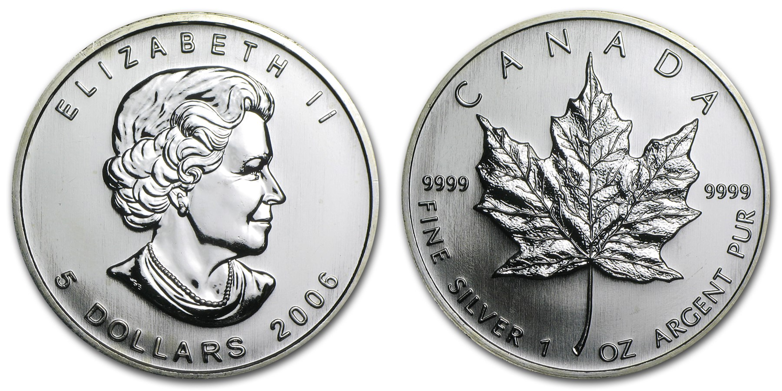 (1) 2006 1 oz Silver Canada Maple Leaf BU Coin - .9999 Fine