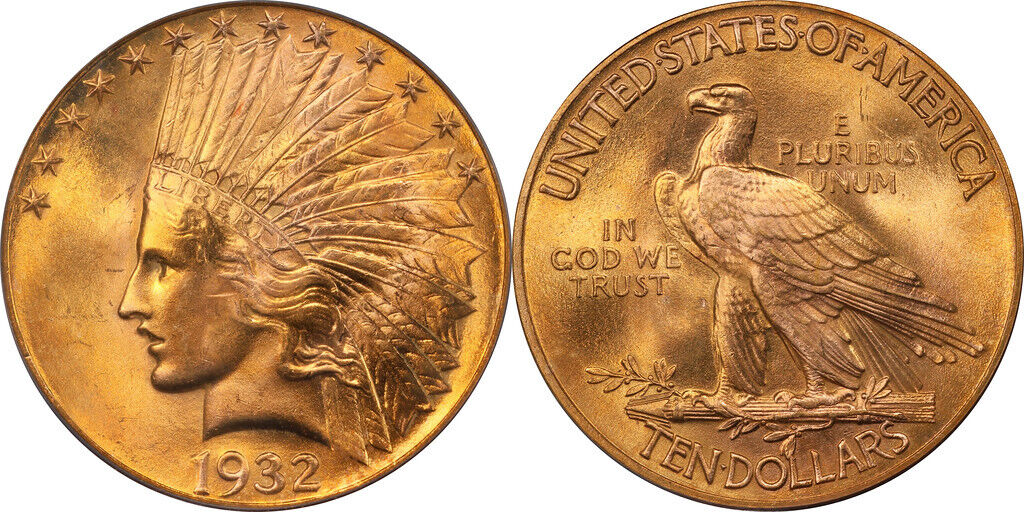 1932 (MS66) Indian Head Gold Eagle $10 PCGS - Stunning OGH