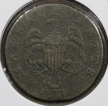 1788 Massachusetts Cent 1C Colonial - VF Very Fine