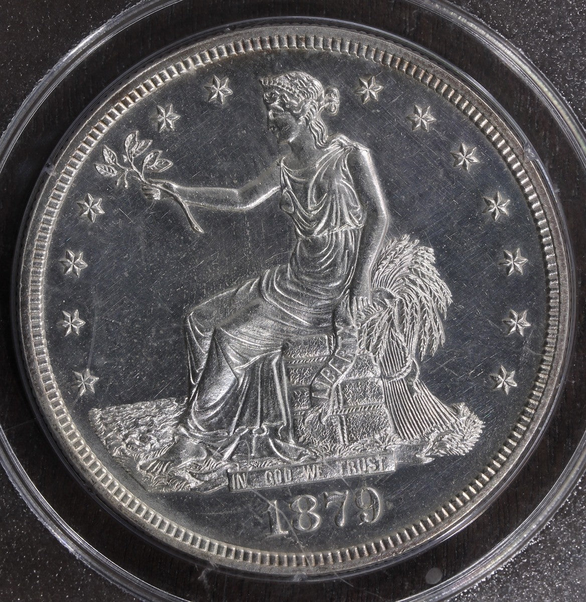 1879 (PR61 CAC) Proof Trade Dollar $1 PCGS Rattler - Nice Contrast