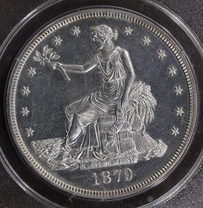 1879 (PR61 CAC) Proof Trade Dollar $1 PCGS Rattler - Nice Contrast