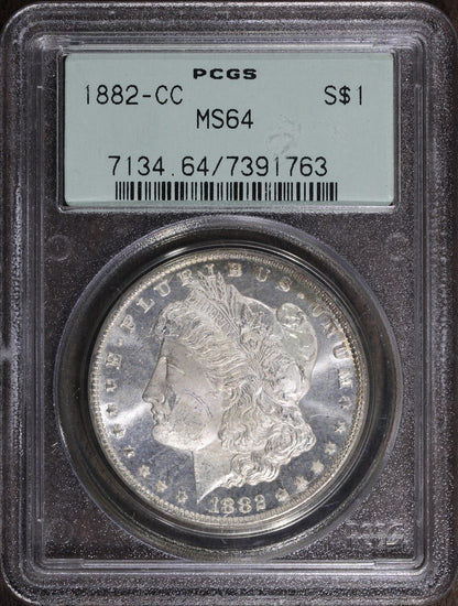 1882-CC (MS64) Morgan Silver Dollar $1 PCGS OGH - Excellent Eye Appeal