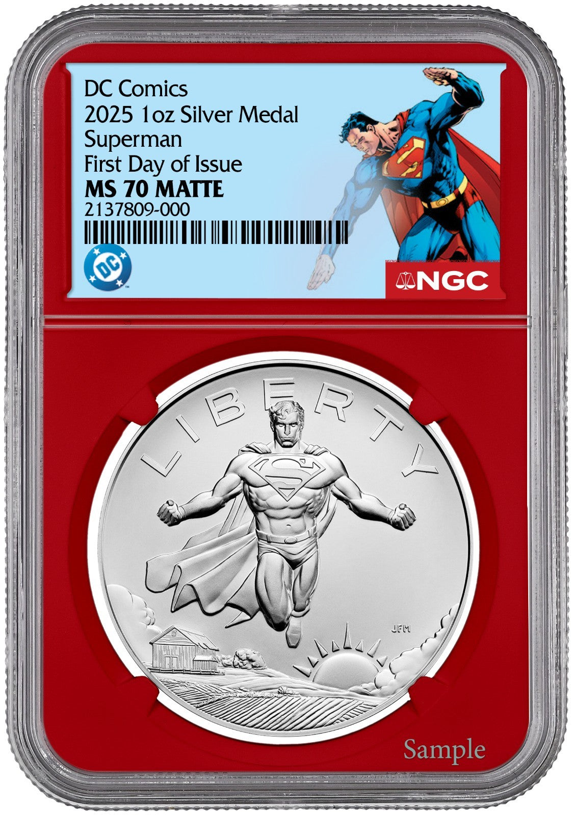 2025 (MS70) 1 oz Superman Silver Medal NGC FDOI - US Mint DC Comics