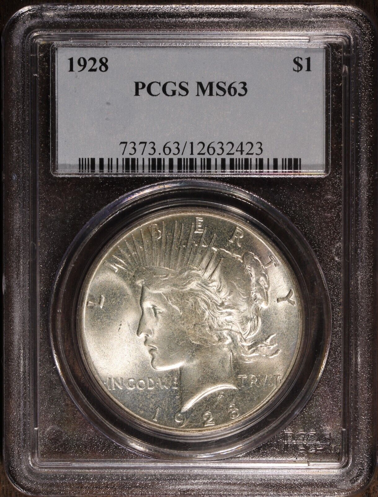 1928 (MS63) Peace Silver Dollar $1 PCGS - KEY DATE 1928-P