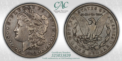 1893-S (XF45 CAC) Morgan Silver Dollar $1 CACG - KEY Date!