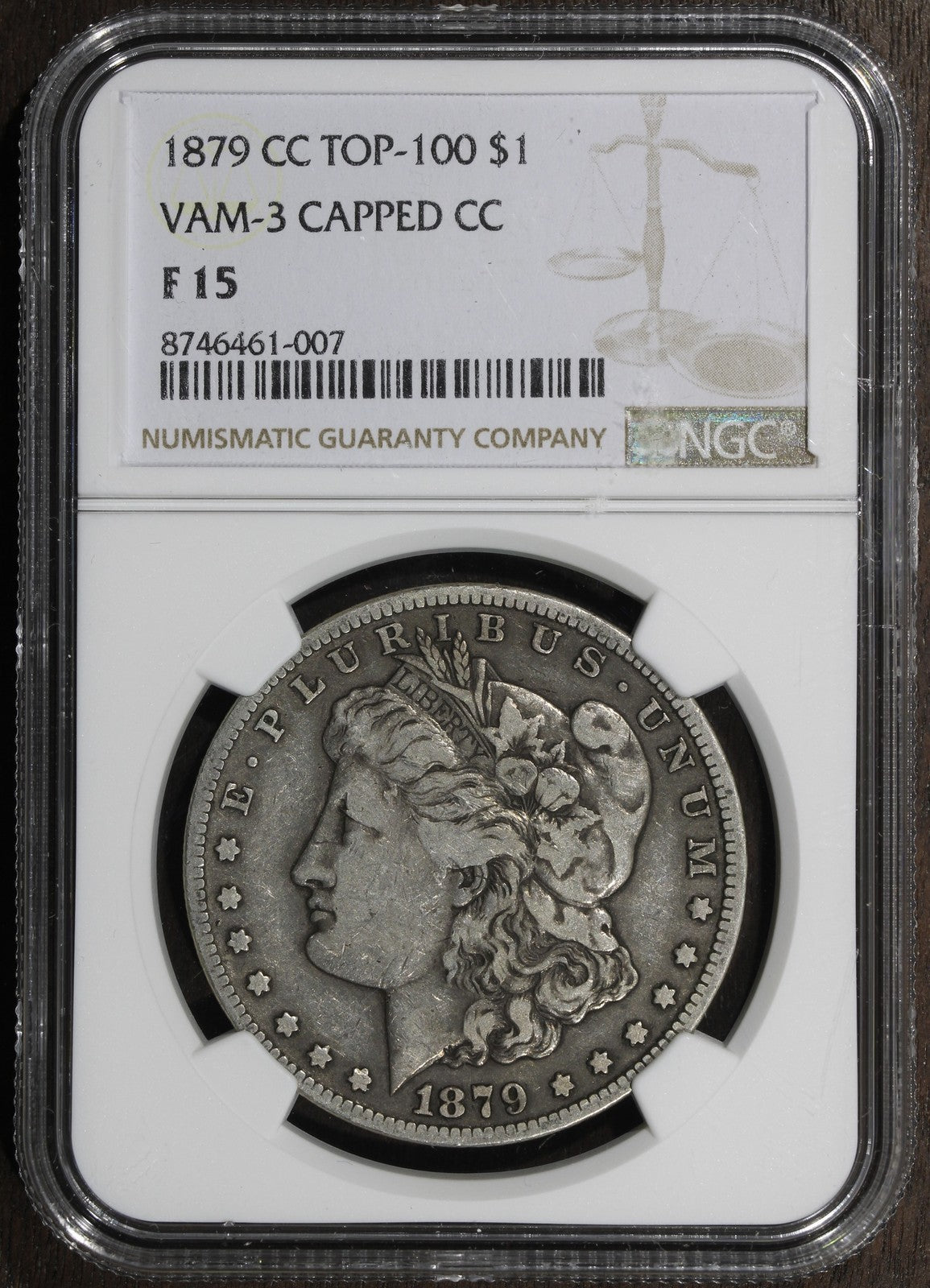 1879-CC (F15) Morgan Silver Dollar $1 NGC - Capped Die