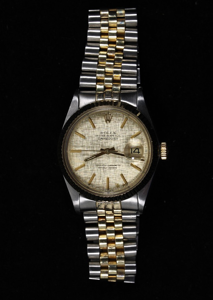 Rolex Datejust 16013 Gold and Silver Jubilee Bracelet with Gold Bezel