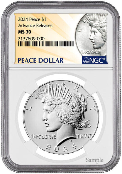 2024 (MS/PF/RP70) 6-Coin Set $1 Morgan/Peace Dollar NGC AR Advance Release