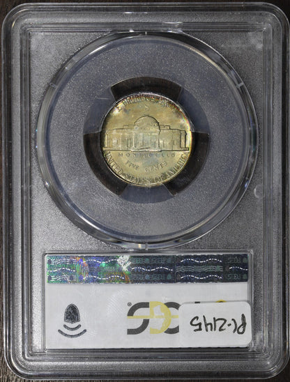 1944-S (MS67) Jefferson War Nickel 5C PCGS - Rainbow Toning