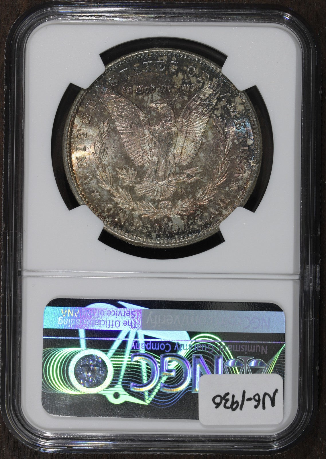 1879-S (MS62) Morgan Silver Dollar $1 PCGS - Rainbow Toned, Holder Error