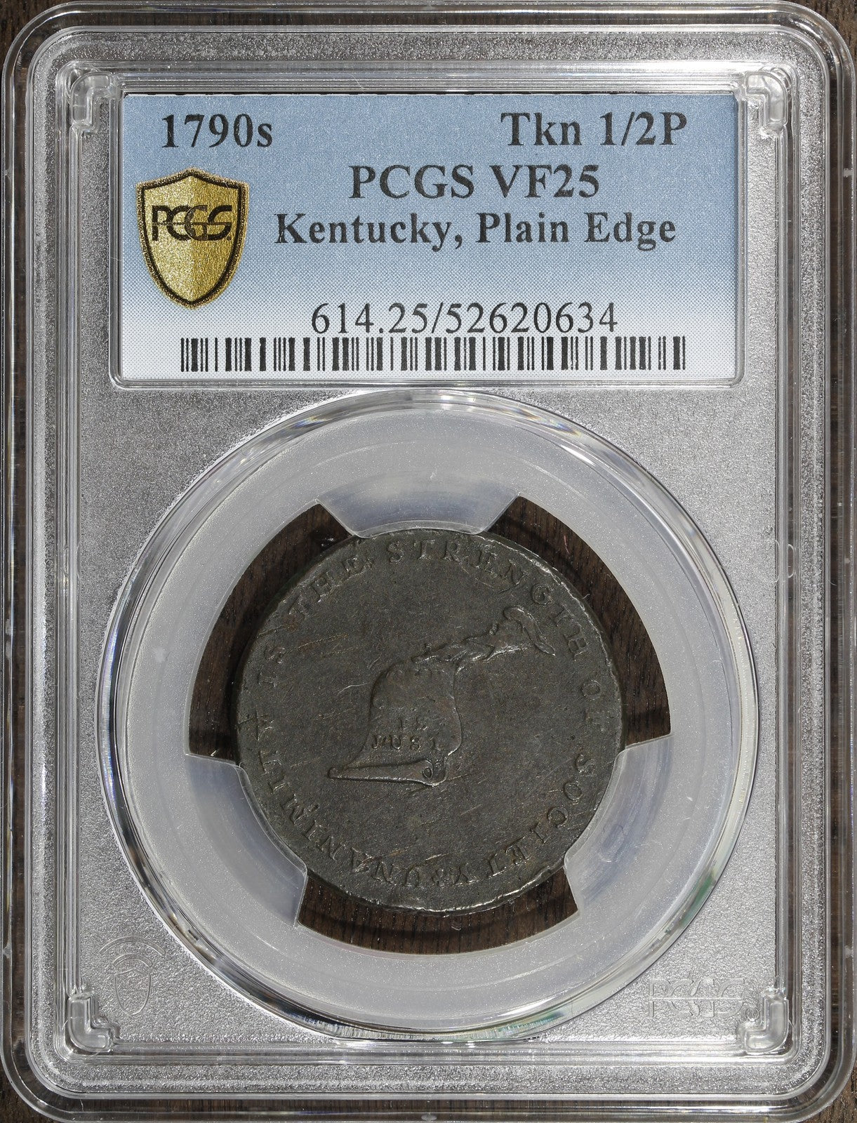 1790s (VF25) Kentucky Token Plain Edge 1/2P PCGS - Colonial