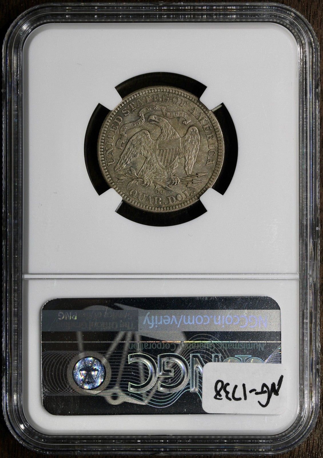1875-CC (AU53) Seated Liberty Quarter 25C NGC - Carson City Key Date