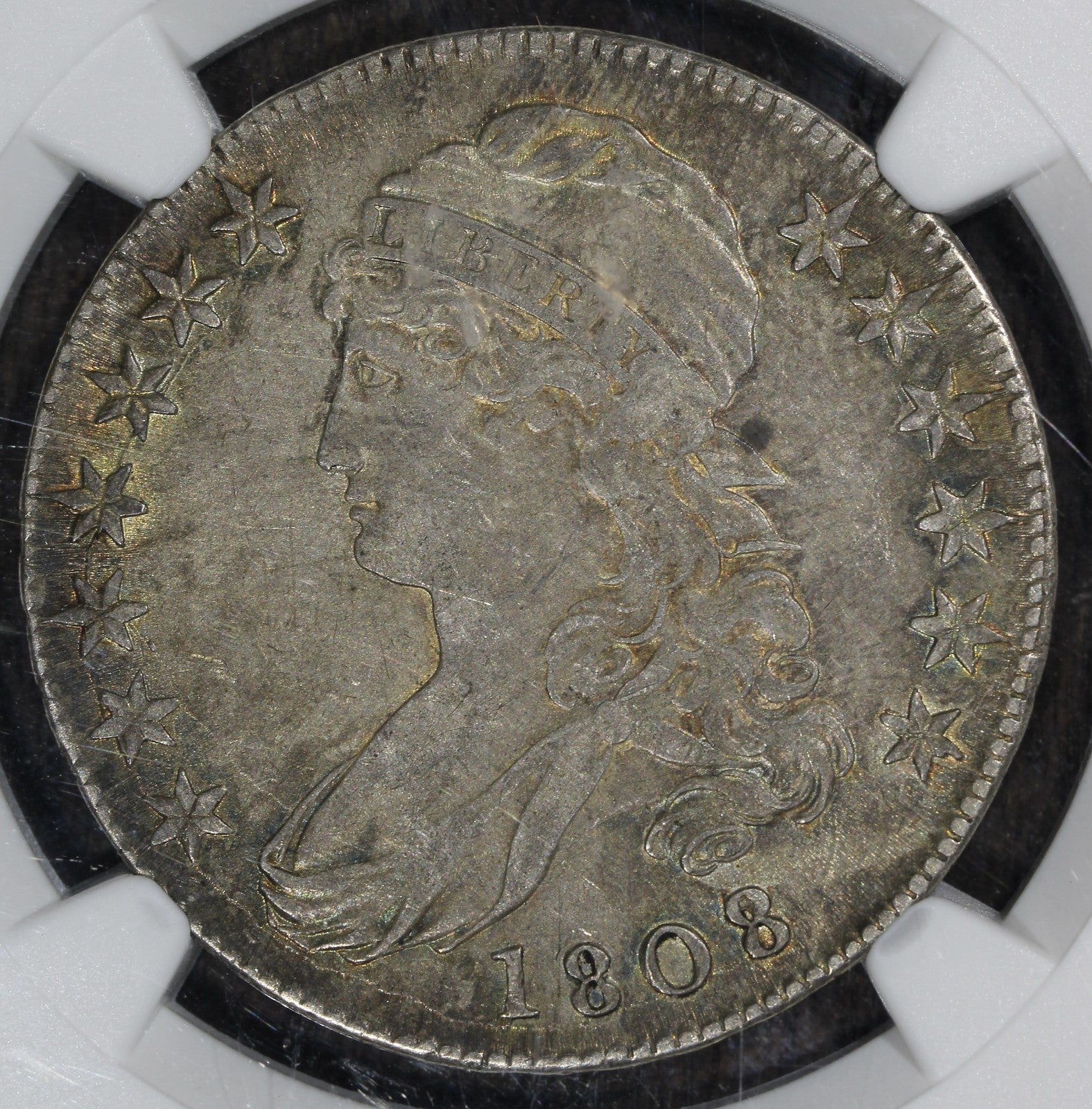 1808/7 (AU55 CAC) Capped Bust Half Dollar 50C NGC - Overdate O-101