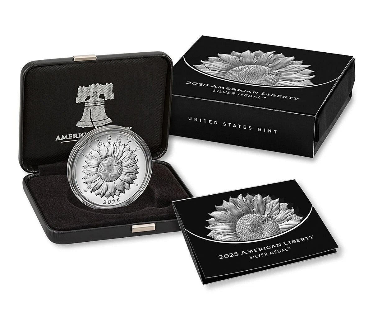 2025 American Liberty Silver Medal 1 oz Proof Silver Medal OGP Box/COA (Flower)